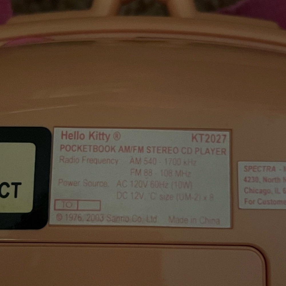 Hello Kitty Radio/CD Player - Picture 5 of 5